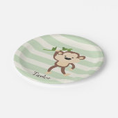 Assiettes En Carton Monkey on Pastel Green (Angle)