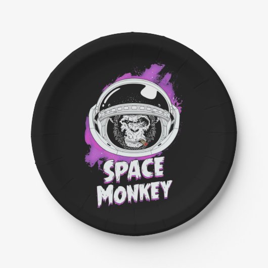 Assiettes En Carton Monkey Space (Devant)