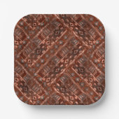 Assiettes En Carton Monochrome beige brown ethnic pattern. (Recto)