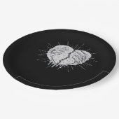 Assiettes En Carton Monochrome Squelette Main Avec Coeur Classique (Angle)