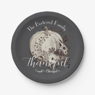 Assiettes En Carton Monochrome Whimsical Automne Citrouille Thanksgivi