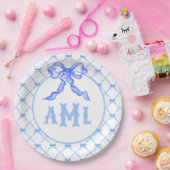 Assiettes En Carton Monogram Bamboo & Bow (Fête)