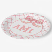 Assiettes En Carton Monogram Bamboo & Bow (Angle)