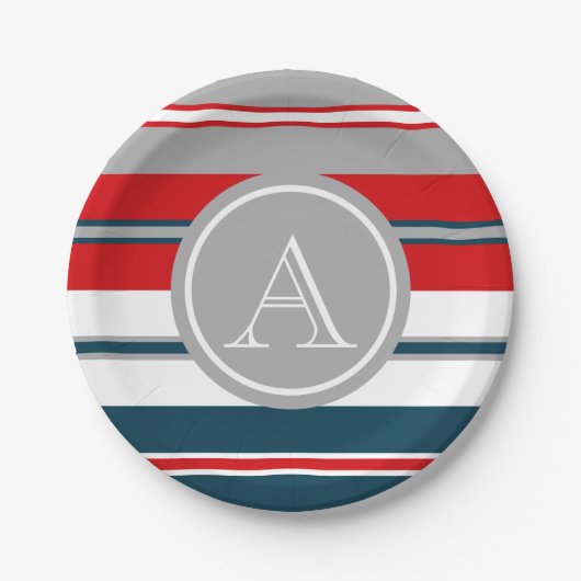 Assiettes En Carton Monogram design (Devant)