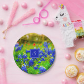 Assiettes En Carton Monogram Texas Bluebonnets & Indian Paintbrush (Fête)