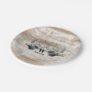 Assiettes En Carton Monograme de Woodland