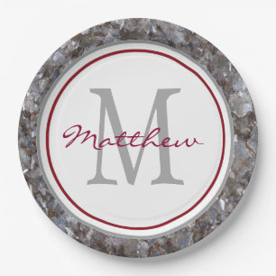 Assiettes En Carton Monogramme