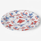 Assiettes En Carton Monogramme 4 juillet Chiens À Ballons (Angle)