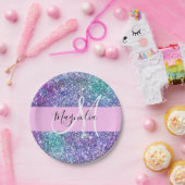 Assiettes En Carton Monogramme à étincelles de Parties scintillant ble (Fête)