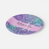 Assiettes En Carton Monogramme à étincelles de Parties scintillant ble (Angle)