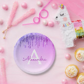 Assiettes En Carton Monogramme Anniversaire Paillettes et Brillants Vi (Fête)