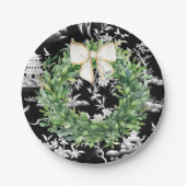 Assiettes En Carton Monogramme blanc Chinoiserie Preppy (Devant)