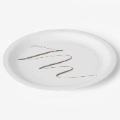 Assiettes En Carton Monogramme calligraphie Plaque unique moderne (Angle)