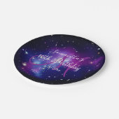 Assiettes En Carton Monogramme céleste pourpre Anniversaire (Angle)