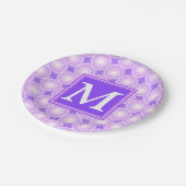 Assiettes En Carton Monogramme cercles violets motif (Angle)