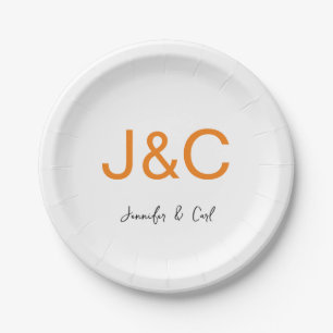 Assiettes En Carton Monogramme classique professionnel minimaliste sim