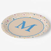 Assiettes En Carton Monogramme coloré Souriant Faisée personnalisée (Angle)
