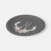 Assiettes En Carton Monogramme d'agitateurs floraux inspirés du tablea (Angle)