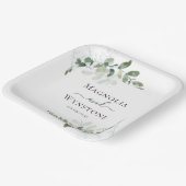 Assiettes En Carton Monogramme d'aquarelle Eucalyptus (Angulaire)