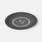 Assiettes En Carton Monogramme de Arrière - plan Rustic Chalkboard (Angle)