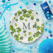 Assiettes En Carton Monogramme de bouquet Shamrock vert St. Patrick's  (Fête)