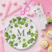 Assiettes En Carton Monogramme de bouquet Shamrock vert St. Patrick's  (Fête)