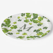 Assiettes En Carton Monogramme de bouquet Shamrock vert St. Patrick's  (Angle)