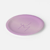 Assiettes En Carton Monogramme de chevauchement unique | Lavande douce (Angle)