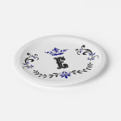 Assiettes En Carton Monogramme de couronne 'E' (Angle)