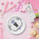 Assiettes En Carton Monogramme de couronne 'W' (Fête)