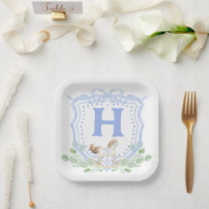 Assiettes En Carton Monogramme de crête de cheval à roche