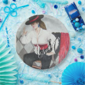 ASSIETTES EN CARTON MONOGRAMME DE FÊTE BRAVO NOIR ET BLANC (Fête)