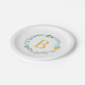 Assiettes En Carton Monogramme de germe jaune (Angle)