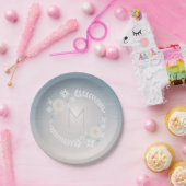 Assiettes En Carton Monogramme de guirlande de plage de coucher du (Fête)