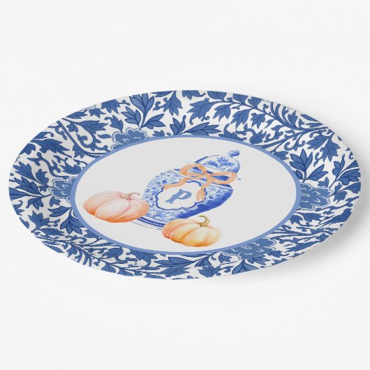 Assiettes En Carton Monogramme de la Chinoiserie Ginger Jar (Angle)