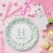 Assiettes En Carton Monogramme de la famille Spring Meadow (Fête)