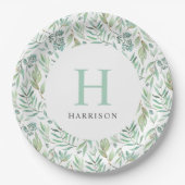 Assiettes En Carton Monogramme de la famille Spring Meadow (Devant)