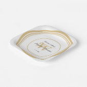 Assiettes En Carton Monogramme de mariage rustique chic romantique bla (Angulaire)