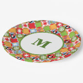Assiettes En Carton Monogramme de Noël des pingouins (Angle)