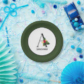 Assiettes En Carton Monogramme de Noël Holly B initial (Fête)