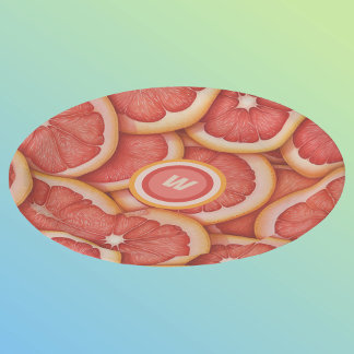 Assiettes En Carton Monogramme de pamplemousse rose fraîchement récolt