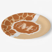 Assiettes En Carton Monogramme d'impression de girafe (Angle)