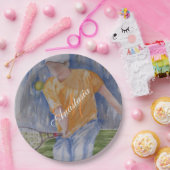 ASSIETTES EN CARTON MONOGRAMME DU PARTI TENNIS (Fête)