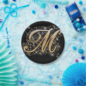 Assiettes En Carton monogramme élégant moderne de la lettre de (Fête)