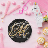 Assiettes En Carton monogramme élégant moderne de la lettre de (Fête)