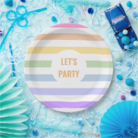 Monogramme en Blanc Cirque Pastel Arc-en-ciel rayu