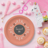 Assiettes En Carton Monogramme équestre Chaussure Lucky Horse (Fête)