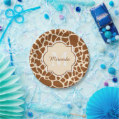 Assiettes En Carton Monogramme et nom Brown élégants d'impression de (Fête)