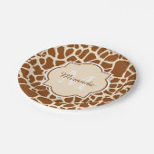 Assiettes En Carton Monogramme et nom Brown élégants d'impression de (Angle)