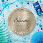 Assiettes En Carton Monogramme fantaisie de Champagne (Fête)